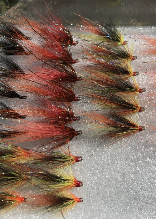 Here's my 3 most favourite salmon fly patterns; The Silver Stoat, The Jock's Shrimp and the Copperass. Throughout the long Scottish salmon fishing season I seldom stray away from these exact 3 patterns although tied on different hook and tube fly sizes for the various salmon fishing seasons.