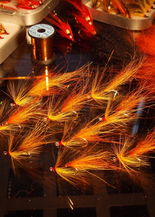 I tied this batch of Monteith 'Copperass' flies for a fishing guest after I demonstrated their effectiveness on the River Tay. I tied these beauties with all due care and attention and was so impressed with what I created I just had to take a quick shot.