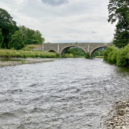 Here's a lovely low water Summer shot of the River Tweed on the Boleside salmon fishing beat near Galashiels. Look at the beautiful sandstone bridge that spans the river at the top of this beautiful Tweed salmon beat.