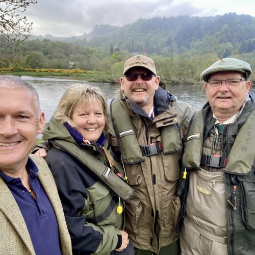 It's always good to grab a selfie with the salmon fishing guests from time to time. This shot was taken in front of the Lower Kinnaird Beat's fishing and this lady salmon fisher ended up landing 2 perfect River Tay Spring salmon the following day.