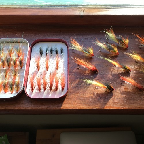 Here's a rare glimpse into Jock Monteith's personal Wheatley aluminium salmon fly box showing a few of his own salmon fly preferences such as The Sliver Stoat, The Copperass, The Tay Raider, The Park Shrimp & The Jock's Shrimp which are his top 5 productive salmon flies of all time.