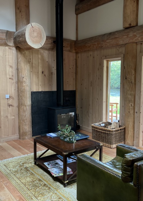 Here's a glimpse of the interior of one of the Tulchan Beat fishing huts on the River Spey. You could easily live in high end fishing huts like these which are fully appointed and positioned beside the river.