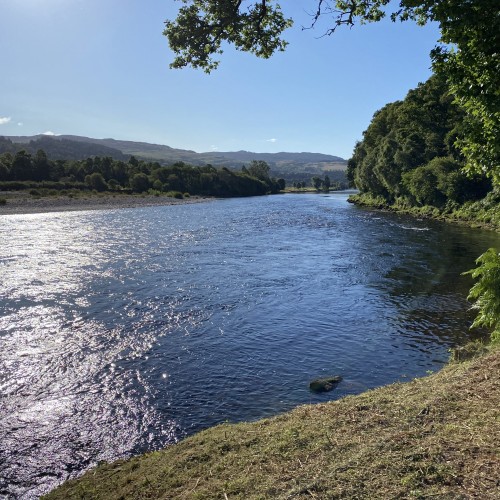 This is my most favourite River Tay salmon fishing hot spot near the mouth of the River Tummel 10 miles north of Dunkeld during some exciting light conditions in June. Check out the perfectly cut riverbank in the foreground which I just love to cut to make this pool look its very best.